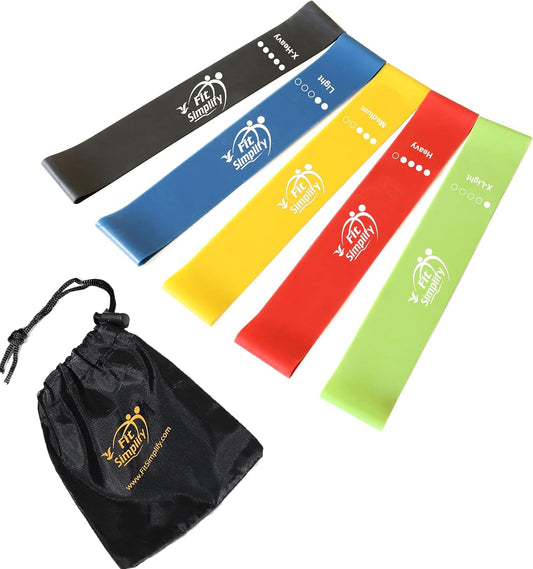 Ultimate Resistance Loop Exercise Bands Set - Achieve Your Fitness Goals with 5 Color-Coded Levels, Carry Bag, and Instruction Guide!