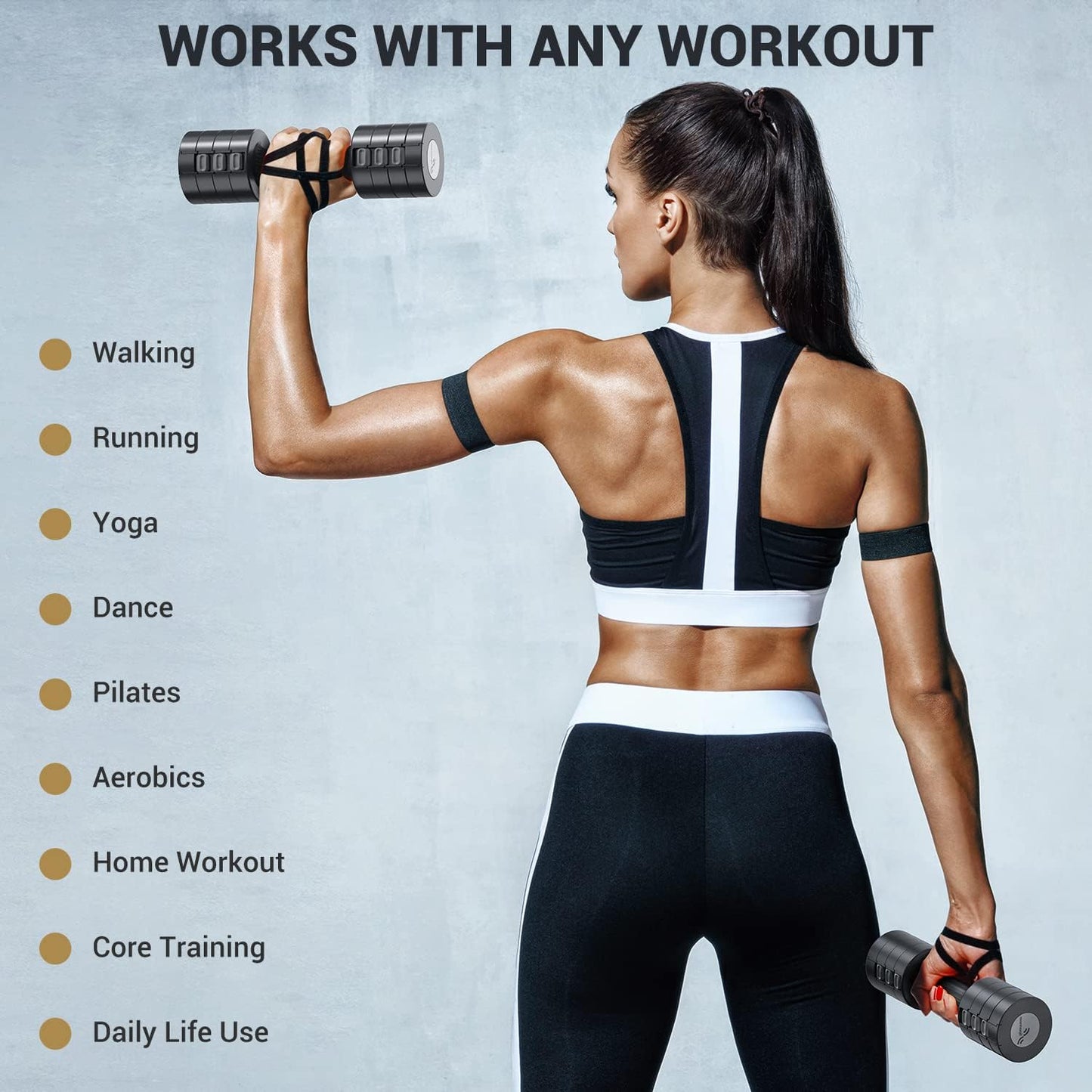 Adjustable Dumbbells Hand Weights Set:  5 Lb Dumbbell Set of 2 Each 2Lb 3Lb 4Lb 5Lb Free Weights Fast Adjust Weight 4 in 1 Weights Dumbbells Set for Women Men Home Gym Exercise Training