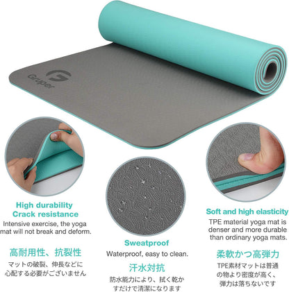 Eco-Friendly Non-Slip Yoga Mat with Carrying Strap - Perfect for Home Workouts, Pilates, and More!