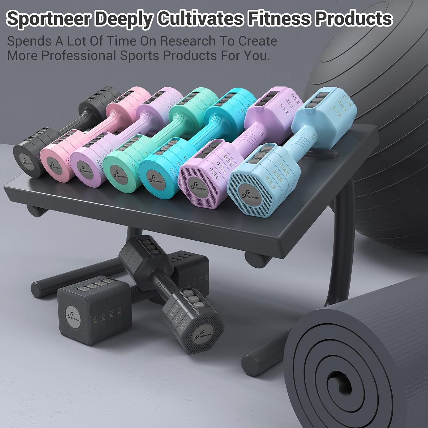 Adjustable Dumbbells Hand Weights Set:  5 Lb Dumbbell Set of 2 Each 2Lb 3Lb 4Lb 5Lb Free Weights Fast Adjust Weight 4 in 1 Weights Dumbbells Set for Women Men Home Gym Exercise Training