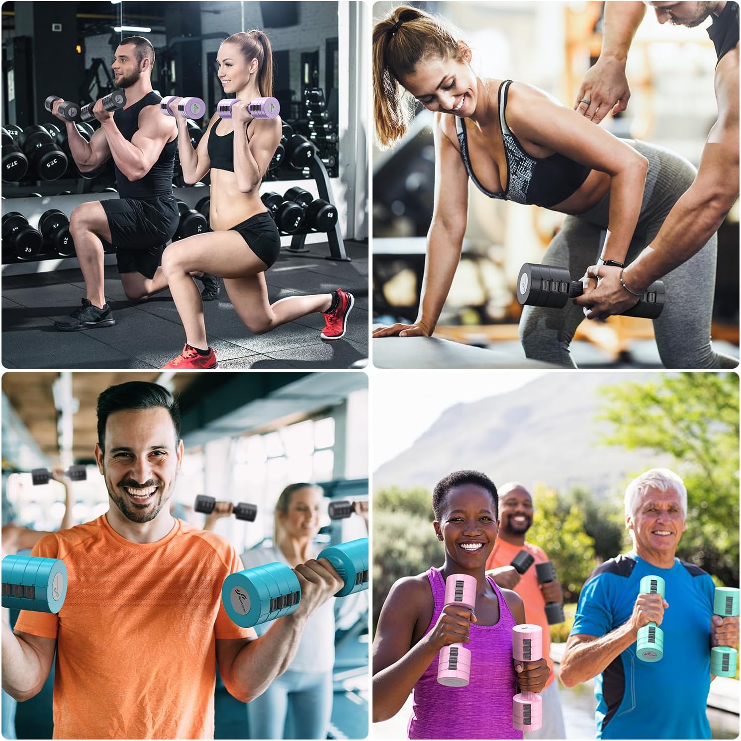 Adjustable Dumbbells Hand Weights Set:  5 Lb Dumbbell Set of 2 Each 2Lb 3Lb 4Lb 5Lb Free Weights Fast Adjust Weight 4 in 1 Weights Dumbbells Set for Women Men Home Gym Exercise Training
